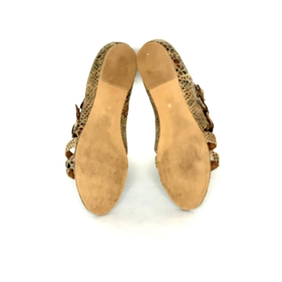 Jeffrey Campbell Cayman 5 Strap Brown Snake Embossed Sandals Women's Size 6 - Picture 8 of 12